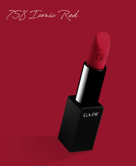 שפתון VELVETEEN MATTE #758 בגוון אדום קלאסי | GA-DE