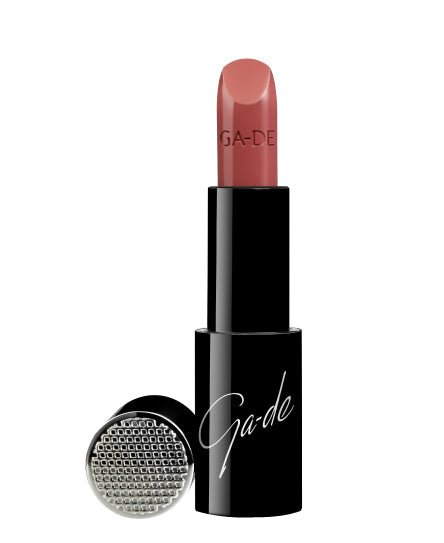 שפתון בצבע חום ורוד עם כיתוב GA-DE.