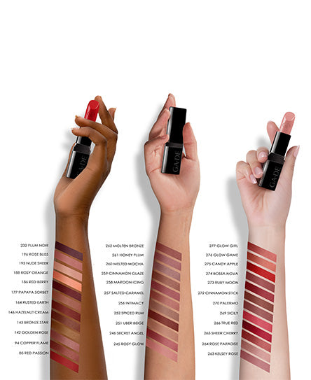 שפתון TRUE COLOR #252 גימור סאטן בגוון בורדו חום| GA-DE