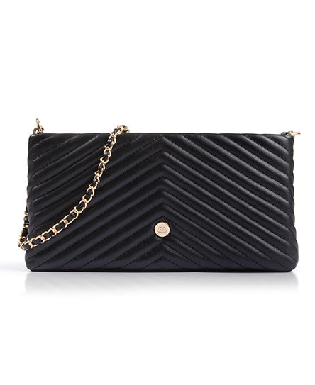 BLACK QUILT CHAIN WALLET